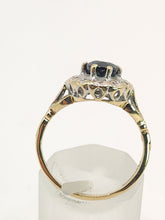 Cargar imagen en el visor de la galería, 1235: Vintage: 9ct Gold Australian Blue Sapphire Diamonds Cluster Ring - the classic Diana style

