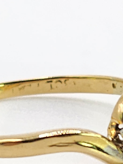 Vintage: 18ct Gold & Platinum Diamond Solitaire Ring — 0.37ct