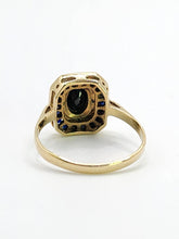 Load image into Gallery viewer, 1686: Vintage: 9ct Gold Art Deco Style Sapphires Diamonds Panel Ring- Exquisite
