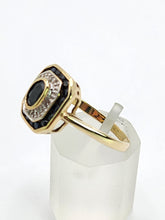 Load image into Gallery viewer, 1686: Vintage: 9ct Gold Art Deco Style Sapphires Diamonds Panel Ring- Exquisite
