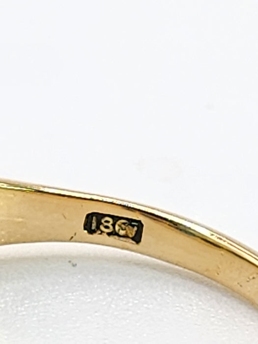 Antique: 18ct Yellow Gold Five Turquoise Half-Hoop Ring