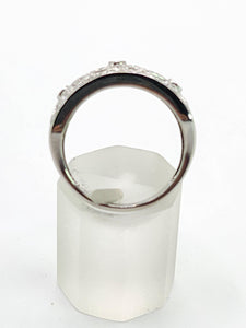 1752: Vintage: 9ct White Gold Openwork 39 Natural Diamonds Statement Ring- Eye candy