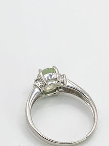 1785: Vintage: 9ct White Gold Mint Green Paraiba Tourmaline Glacier Topaz Dress Ring- crisp, clean, eye-candy