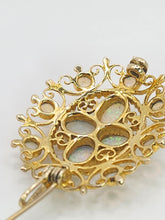Cargar imagen en el visor de la galería, 1904: Vintage Old: Large 9ct Gold Pendant &amp; Brooch 12 Vivid Opals - Beautiful colour play
