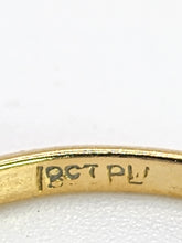 Cargar imagen en el visor de la galería, 1830: Vintage: 18ct Gold Almandine Garnet Diamonds 3-Stone Straight Ring- Superb
