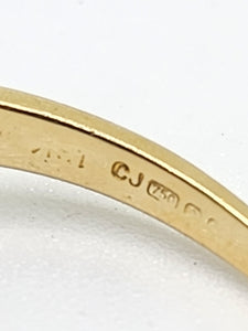 1880: Vintage: 18ct Gold Blue Sapphire 16 Diamonds Dress Ring- She is exquisite