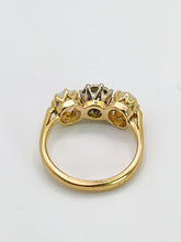 Load image into Gallery viewer, 2024: Vintage18ct Gold Diamond White Opals 3-Stone Straight Ring- a rare find
