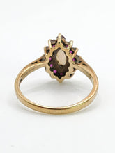 Cargar imagen en el visor de la galería, 1839: Vintage: 9ct Gold White Opal 12 Crimson Topaz Cluster Ring- From 1979
