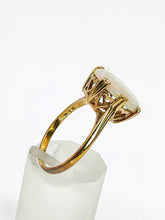 Load image into Gallery viewer, 1847: Vintage; 9ct Gold Oval Cabochon White Opal Solitaire- lovely colour play
