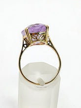 Load image into Gallery viewer, 1909- Vintage: 9ct Gold Lilac Amethyst Cocktail Ring- From 1964
