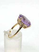 Load image into Gallery viewer, 1909- Vintage: 9ct Gold Lilac Amethyst Cocktail Ring- From 1964

