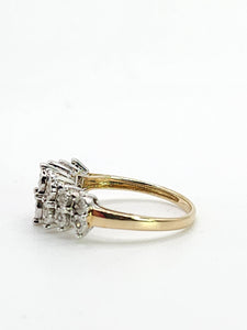 1914: Vintage: 9ct Gold Natural Diamonds Dress/Stacker Ring-She sparkles