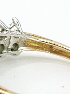 1914: Vintage: 9ct Gold Natural Diamonds Dress/Stacker Ring-She sparkles