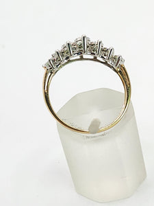 1914: Vintage: 9ct Gold Natural Diamonds Dress/Stacker Ring-She sparkles