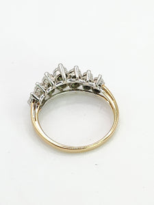 1914: Vintage: 9ct Gold Natural Diamonds Dress/Stacker Ring-She sparkles