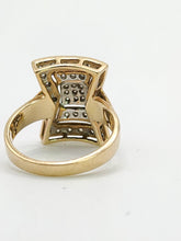 Load image into Gallery viewer, 1915: Vintage: 9ct Gold Art Deco Style 37 Diamonds Panel Ring- Hallmarked in London
