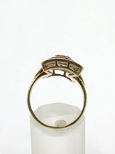 Load image into Gallery viewer, 1915: Vintage: 9ct Gold Art Deco Style 37 Diamonds Panel Ring- Hallmarked in London
