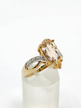 Cargar imagen en el visor de la galería, 1973: Vintage : 9ct Gold Pink Morganite Diamonds Cocktail Ring- Divine

