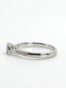1992: Vintage: 9ct White Gold 11 Natural Diamonds Dress/Stacker Ring- Petite, sparkling beauty