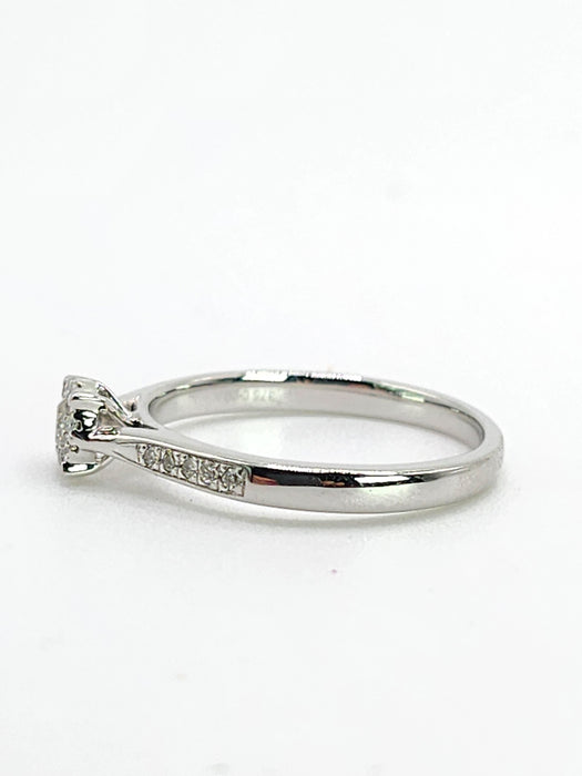 1992: Vintage: 9ct White Gold 11 Natural Diamonds Dress/Stacker Ring- Petite, sparkling beauty