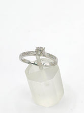 Load image into Gallery viewer, 1992: Vintage: 9ct White Gold 11 Natural Diamonds Dress/Stacker Ring- Petite, sparkling beauty
