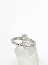 Load image into Gallery viewer, 1992: Vintage: 9ct White Gold 11 Natural Diamonds Dress/Stacker Ring- Petite, sparkling beauty
