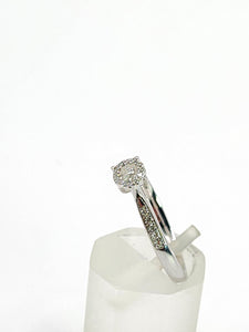 1992: Vintage: 9ct White Gold 11 Natural Diamonds Dress/Stacker Ring- Petite, sparkling beauty