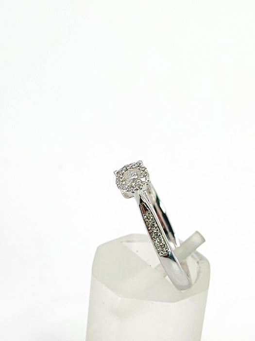 1992: Vintage: 9ct White Gold 11 Natural Diamonds Dress/Stacker Ring- Petite, sparkling beauty