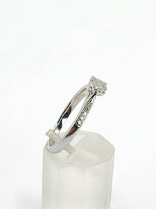 1992: Vintage: 9ct White Gold 11 Natural Diamonds Dress/Stacker Ring- Petite, sparkling beauty