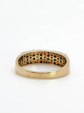 Cargar imagen en el visor de la galería, 2006: Vintage: 9ct Gold Greek Key Pattern Black  &amp; White Diamonds Ring- Sparkling natural diamonds
