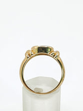 Load image into Gallery viewer, 2008: Vintage; 9ct Gold Large Cabochon White Opal Signet Ring- colourful statement
