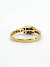 Cargar imagen en el visor de la galería, 2010: Vintage: 18ct Gold French Blue Sapphires Diamonds Dress/Stacker Ring- demure, sparkling
