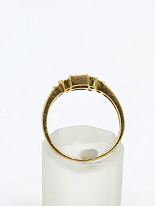 2010: Vintage: 18ct Gold French Blue Sapphires Diamonds Dress/Stacker Ring- demure, sparkling