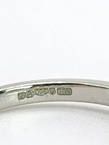 2020: Vintage: Platinum Pink Sapphire Diamonds 3-Stone Straight Ring- Crisp, Clean, Eye candy