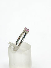 Cargar imagen en el visor de la galería, 2020: Vintage: Platinum Pink Sapphire Diamonds 3-Stone Straight Ring- Crisp, Clean, Eye candy
