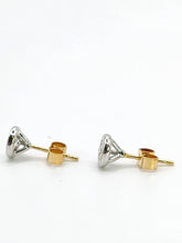 Load image into Gallery viewer, 0139: Vintage: 18ct White Yellow Gold &amp; Cut Diamond (0.43ct) Stud Earrings- Pristine
