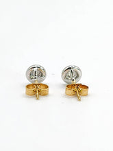 Load image into Gallery viewer, 0139: Vintage: 18ct White Yellow Gold &amp; Cut Diamond (0.43ct) Stud Earrings- Pristine
