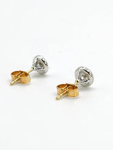 Load image into Gallery viewer, 0139: Vintage: 18ct White Yellow Gold &amp; Cut Diamond (0.43ct) Stud Earrings- Pristine
