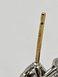 0139: Vintage: 18ct White Yellow Gold & Cut Diamond (0.43ct) Stud Earrings- Pristine