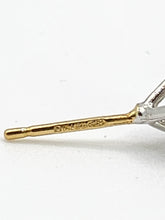 Load image into Gallery viewer, 0139: Vintage: 18ct White Yellow Gold &amp; Cut Diamond (0.43ct) Stud Earrings- Pristine
