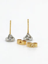 Load image into Gallery viewer, 0139: Vintage: 18ct White Yellow Gold &amp; Cut Diamond (0.43ct) Stud Earrings- Pristine

