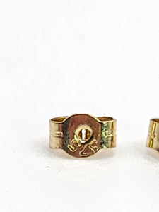 0822: Vintage: 9ct Gold Faceted Cut Blue Sapphire Stud Earrings