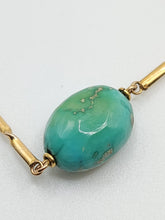 Load image into Gallery viewer, 1903: Antique: Victorian 9ct Gold Turquoise Necklace (61cm) &amp; Bracelet (18cm) Set
