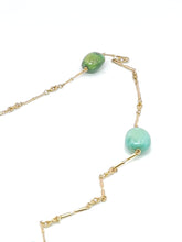 Load image into Gallery viewer, 1903: Antique: Victorian 9ct Gold Turquoise Necklace (61cm) &amp; Bracelet (18cm) Set
