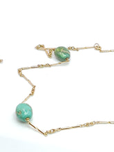 Load image into Gallery viewer, 1903: Antique: Victorian 9ct Gold Turquoise Necklace (61cm) &amp; Bracelet (18cm) Set
