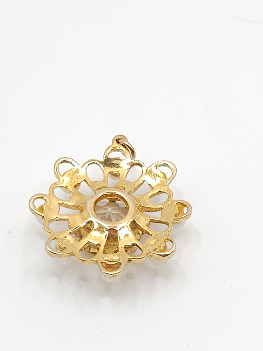 Antique: 9ct Yellow Gold Citrine & Seed Pearl Pendant