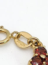 Load image into Gallery viewer, 1991: Vintage: 9ct Gold Floral Garnet Bracelet (17.5cm) - Exquisite, nice weight
