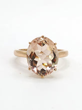 Load image into Gallery viewer, 1893: Vintage: 9ct Rose Gold Pink Morganite Solitaire- Pink on Pink- LUSH
