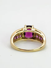 Load image into Gallery viewer, 1920: Vintage; 9ct Gold Art Deco Style Amethyst Diamonds Ring-Geometric beauty
