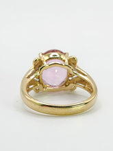 Cargar imagen en el visor de la galería, 1956: Vintage; 9ct Gold Barbie Pink Topaz Diamonds Cocktail Ring- Pink statement stone
